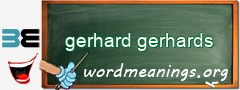 WordMeaning blackboard for gerhard gerhards